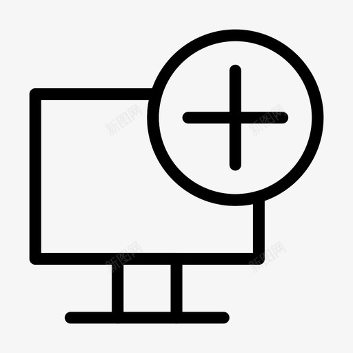 添加计算机桌面图标svg_新图网 https://ixintu.com 常规 桌面 添加 电子设备 监视器 行集 计算机 设备
