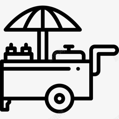 雨伞街食品车街图标图标