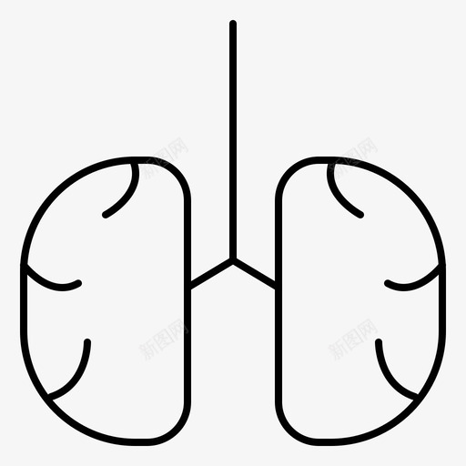 解剖学生物学呼吸图标svg_新图网 https://ixintu.com 保健 健康 呼吸 生物学 解剖学