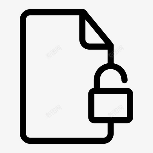 纸张解锁文档文件图标svg_新图网 https://ixintu.com 其他 文件 文档 禁止访问 私人 纸张解锁 锁定文件