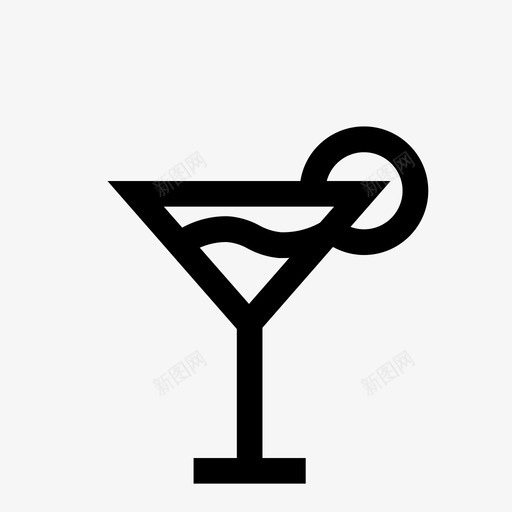 马提尼酒饮料图标svg_新图网 https://ixintu.com 柠檬 玻璃杯 酒 酒吧收藏 饮料 马提尼