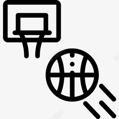 篮球积极的生活方式17线性图标图标