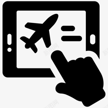 机票预订在线平板电脑图标图标