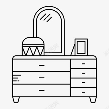 衣柜抽屉卧室家具图标图标