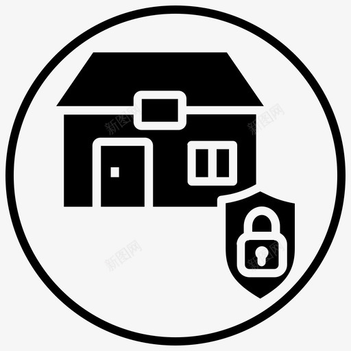 安全家庭保险房子图标svg_新图网 https://ixintu.com blackfill circle 保护 保险 安全 家庭 房地产 房子