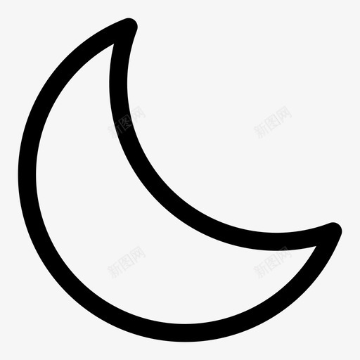 月亮天文新月图标svg_新图网 https://ixintu.com 5px 夜晚 天文 新月 月亮 用户界面 睡眠 轮廓