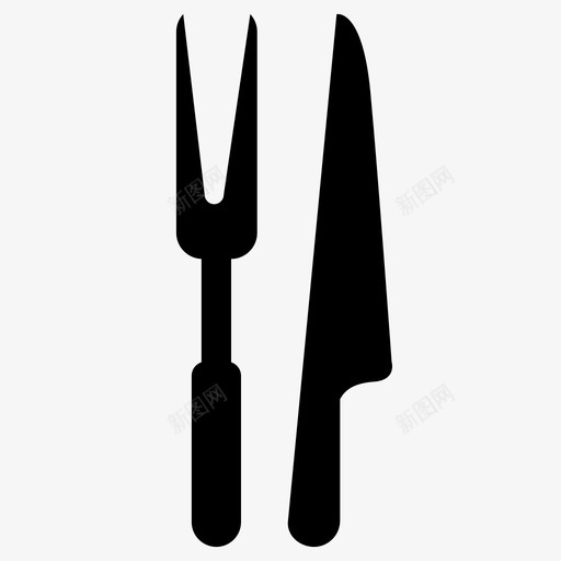 肉叉和刀餐具厨房工具图标svg_新图网 https://ixintu.com 厨房 厨房用具 咖啡馆 工具 肉刀 肉叉 餐具 餐厅