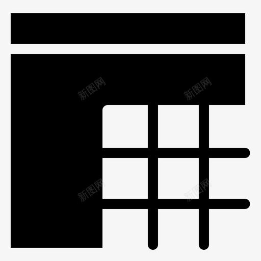 浏览器数据表网格图标svg_新图网 https://ixintu.com glyphset17 web 布局 应用程序 数据表 浏览器 编程 网格 网站