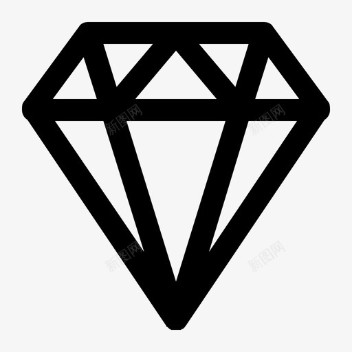 钻石珠宝银图标svg_新图网 https://ixintu.com 应用程序 珠宝 用户界面 钻石