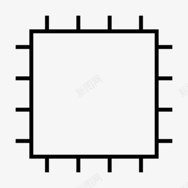 微芯片硬件处理器图标图标