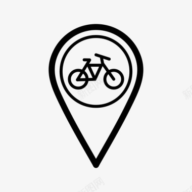 自行车位置自行车地图图标图标