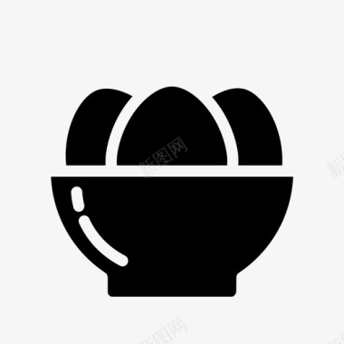 碗蛋煮蛋复活节图标图标