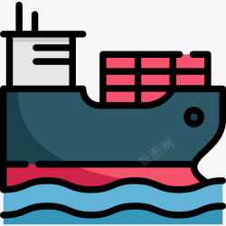 共色货船共10艘线色图标高清图片