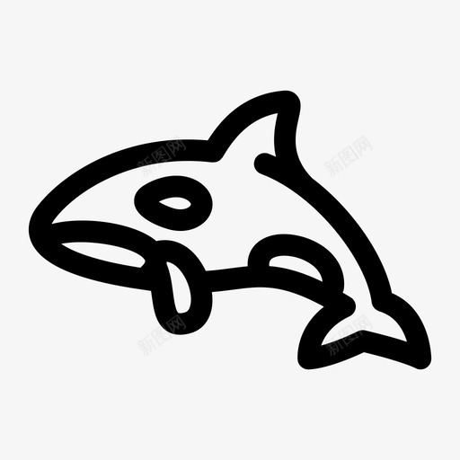 虎鲸绘制鱼图标svg_新图网 https://ixintu.com 手绘 生物绘制 绘制 虎鲸 鱼