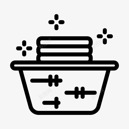 清洁篮子洗衣图标svg_新图网 https://ixintu.com 洗涤 洗衣 清洁 篮子