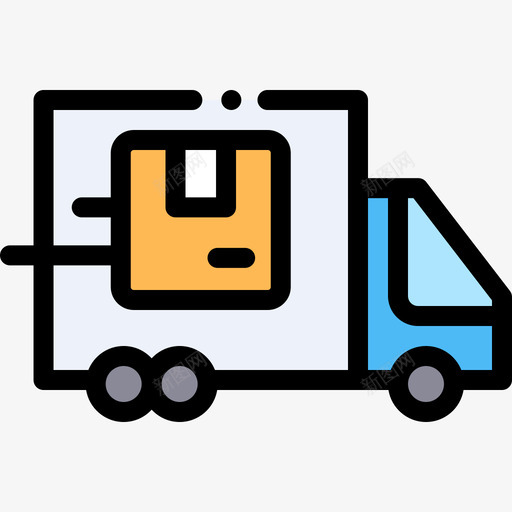 送货车包装4线性颜色图标svg_新图网 https://ixintu.com 包装 线性 货车 送货 颜色
