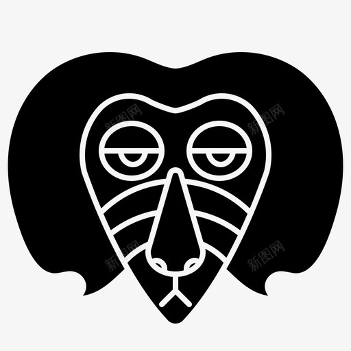 狒狒非洲动物图标svg_新图网 https://ixintu.com 动物 哺乳动物 灵长类 狒狒 猴子 野生动物 雕文 非洲