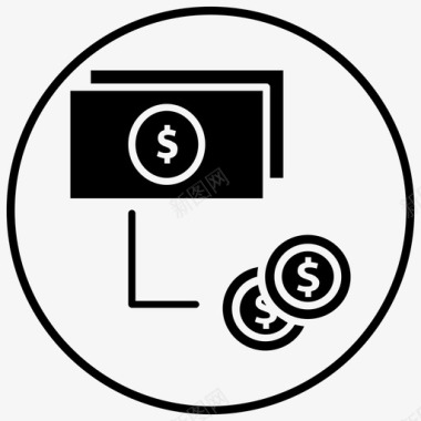 固定货币现金流转换图标图标