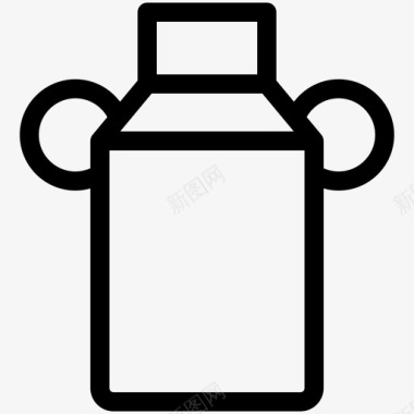 牛奶罐头容器图标图标
