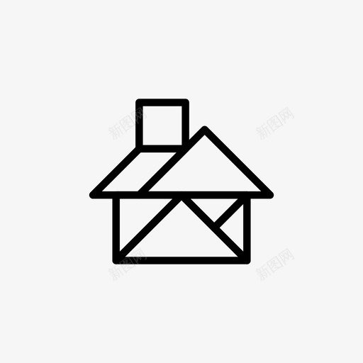 房子家拼图图标svg_新图网 https://ixintu.com 七巧板 三角形 房子 拼图 正方形 解答 雅致