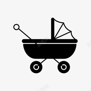 婴儿车儿童和婴儿母亲图标图标