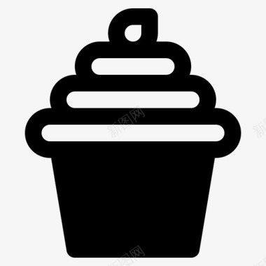 纸杯蛋糕面包房厨师图标图标