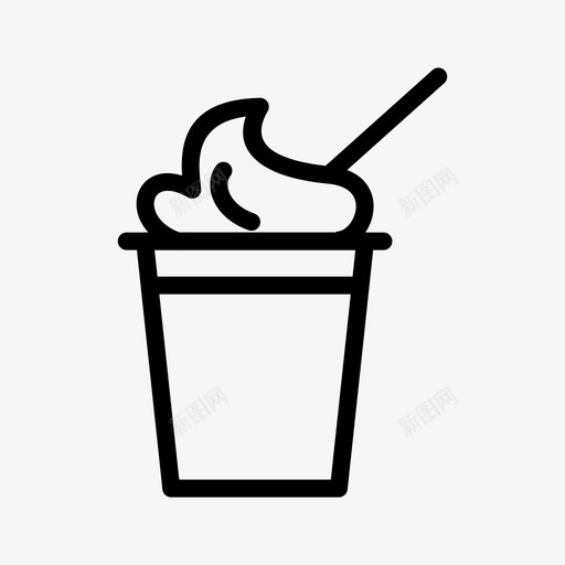 冰淇淋杯甜点食物图标svg_新图网 https://ixintu.com 冰淇淋 甜点 食物