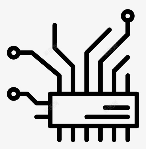 集成电路电子未来图标svg_新图网 https://ixintu.com 技术 未来 概要 电子 集成电路