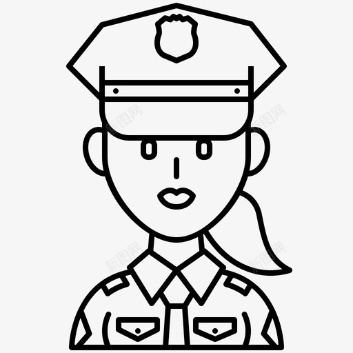警察执法法律图标svg_新图网 https://ixintu.com 女性职业线 执法 法律 警官 警察