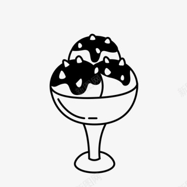 冰淇淋甜点果酱图标图标