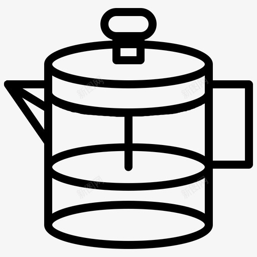 咖啡壶饮料早餐图标svg_新图网 https://ixintu.com 卡布奇诺 咖啡壶 咖啡套装 商务 早餐 研磨机 饮料