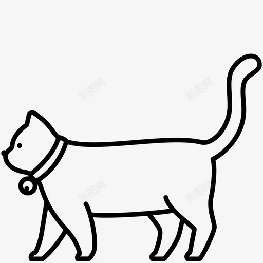猫动物家养图标svg_新图网 https://ixintu.com 动物 动物轮廓 宠物 家养 小猫 猫