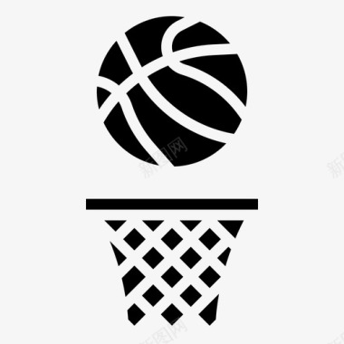 篮球球类运动篮球字形图标图标