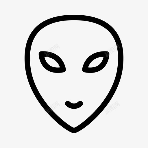 外星人头入侵者图标svg_新图网 https://ixintu.com 不明飞行物 入侵者 外星人 太空