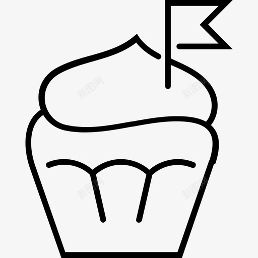 纸杯蛋糕假日糕点图标svg_新图网 https://ixintu.com 假日 父亲节 甜点 糕点 纸杯蛋糕