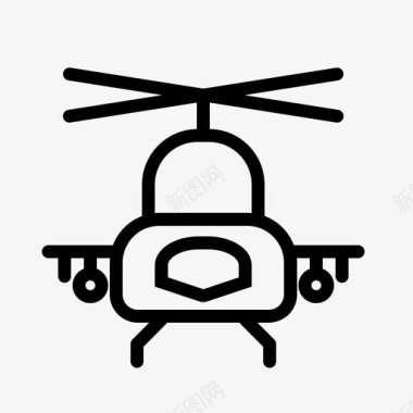 军用直升机阿帕奇攻击直升机图标图标