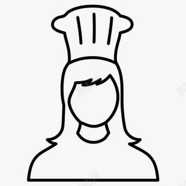 女厨师烹饪图标图标