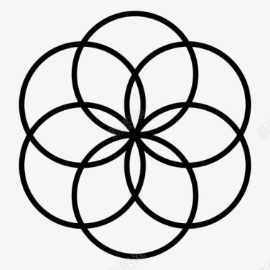 生命之花圆圈几何学图标图标