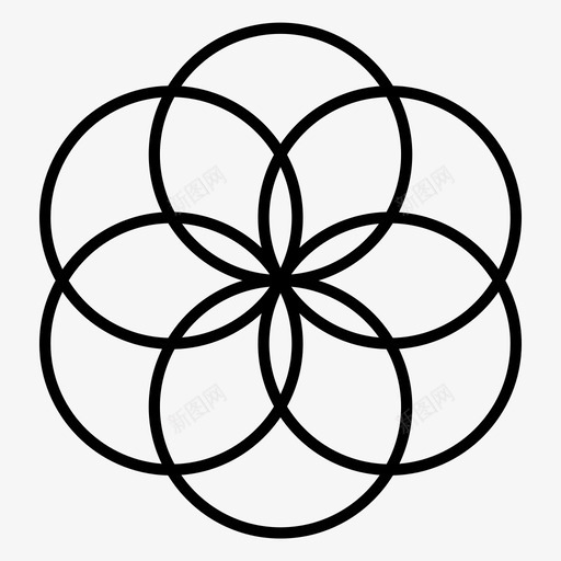 生命之花圆圈几何学图标svg_新图网 https://ixintu.com 之花 几何学 圆圈 生命 神圣