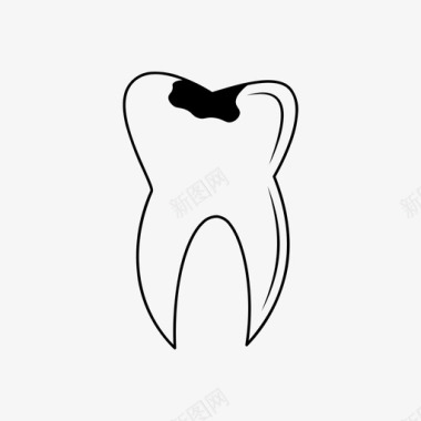牙齿龋齿蛀牙图标图标