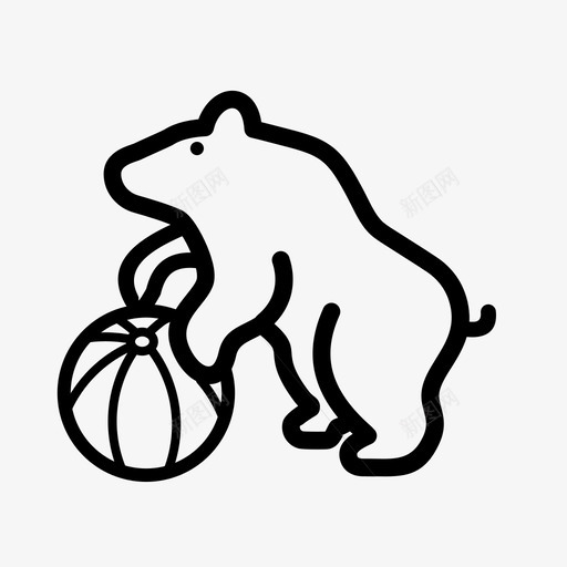 熊表演动物野营图标svg_新图网 https://ixintu.com 动物 熊表演 表演 野生动物 野营 马戏团