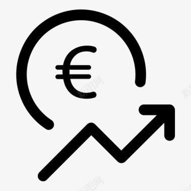 欧元收入增加货币图标图标