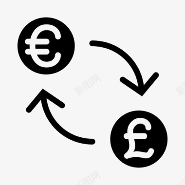 欧元兑英镑货币金融业务填充图标图标