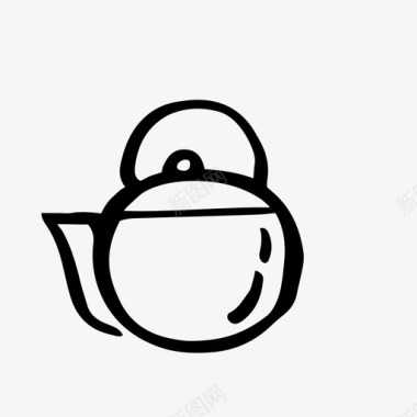 壶刷子绿茶图标图标