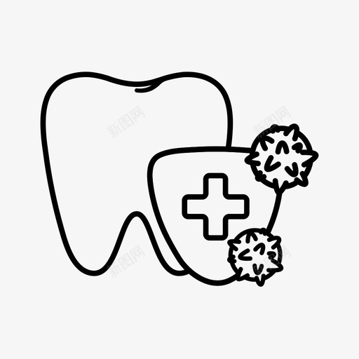 牙齿和细菌牙齿护理牙科图标svg_新图网 https://ixintu.com 医学 护理 牙科 牙齿 细菌