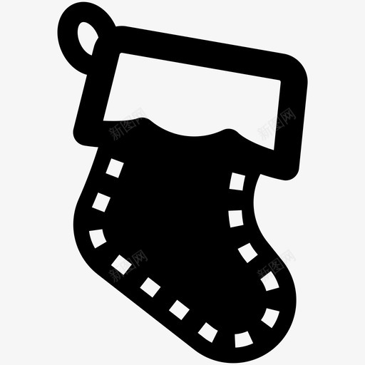 长袜圣诞节装饰图标svg_新图网 https://ixintu.com 圣诞节 礼物 节日 袜子 装饰 长袜