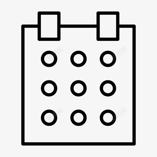 日历日期日图标svg_新图网 https://ixintu.com 周 固定线 年 日 日历 日期