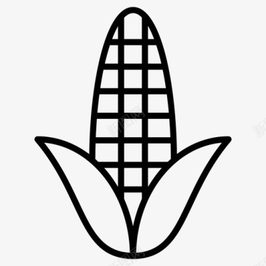 玉米农业和农业瘦身图标图标