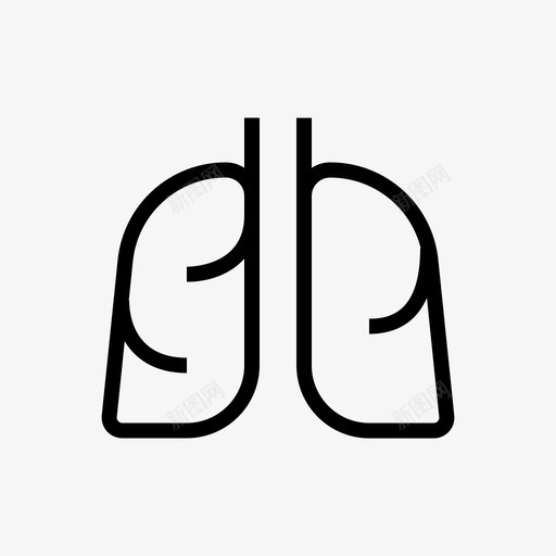 肺器官氧气呼吸图标svg_新图网 https://ixintu.com 医疗保健 呼吸 器官 氧气