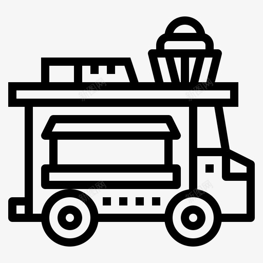 面包车送货食品车图标svg_新图网 https://ixintu.com 船运 运输 送货 面包车 食品